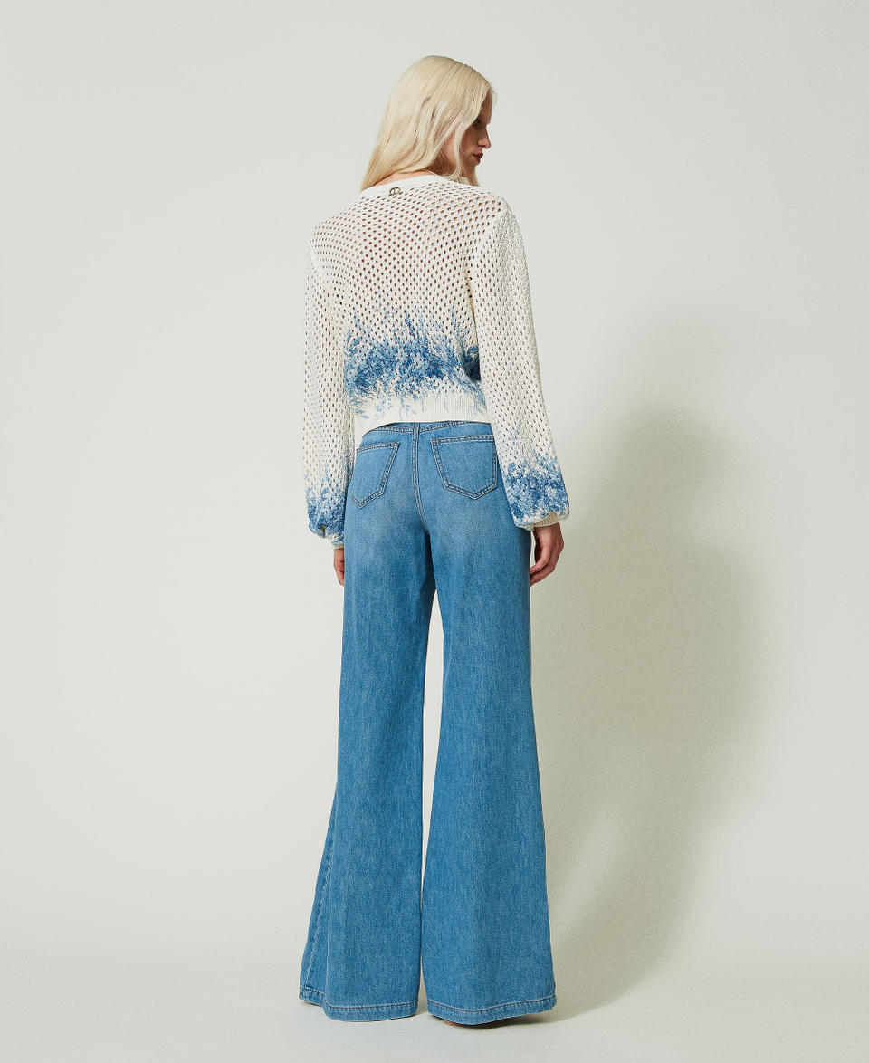 Flared jeans with decorative buttons "Mid Denim" Blue Woman 241TP2631_01611_03