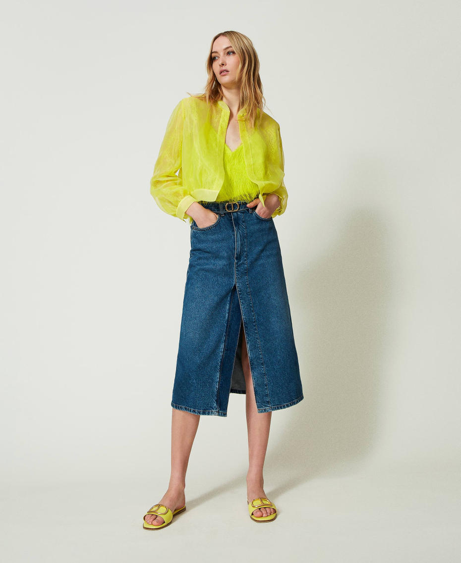 Midi denim skirt
