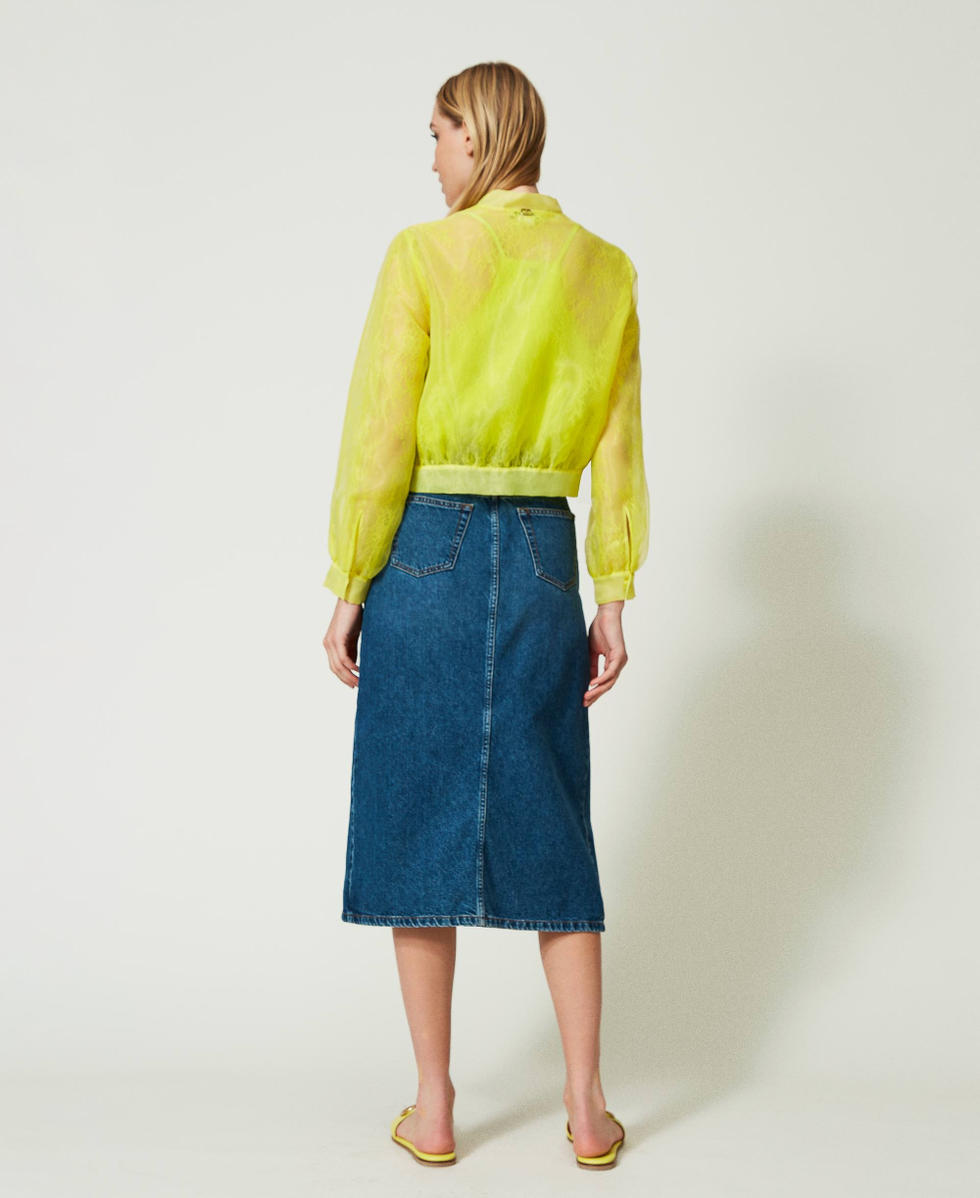 Midi denim skirt Woman Blue TWINSET Milano