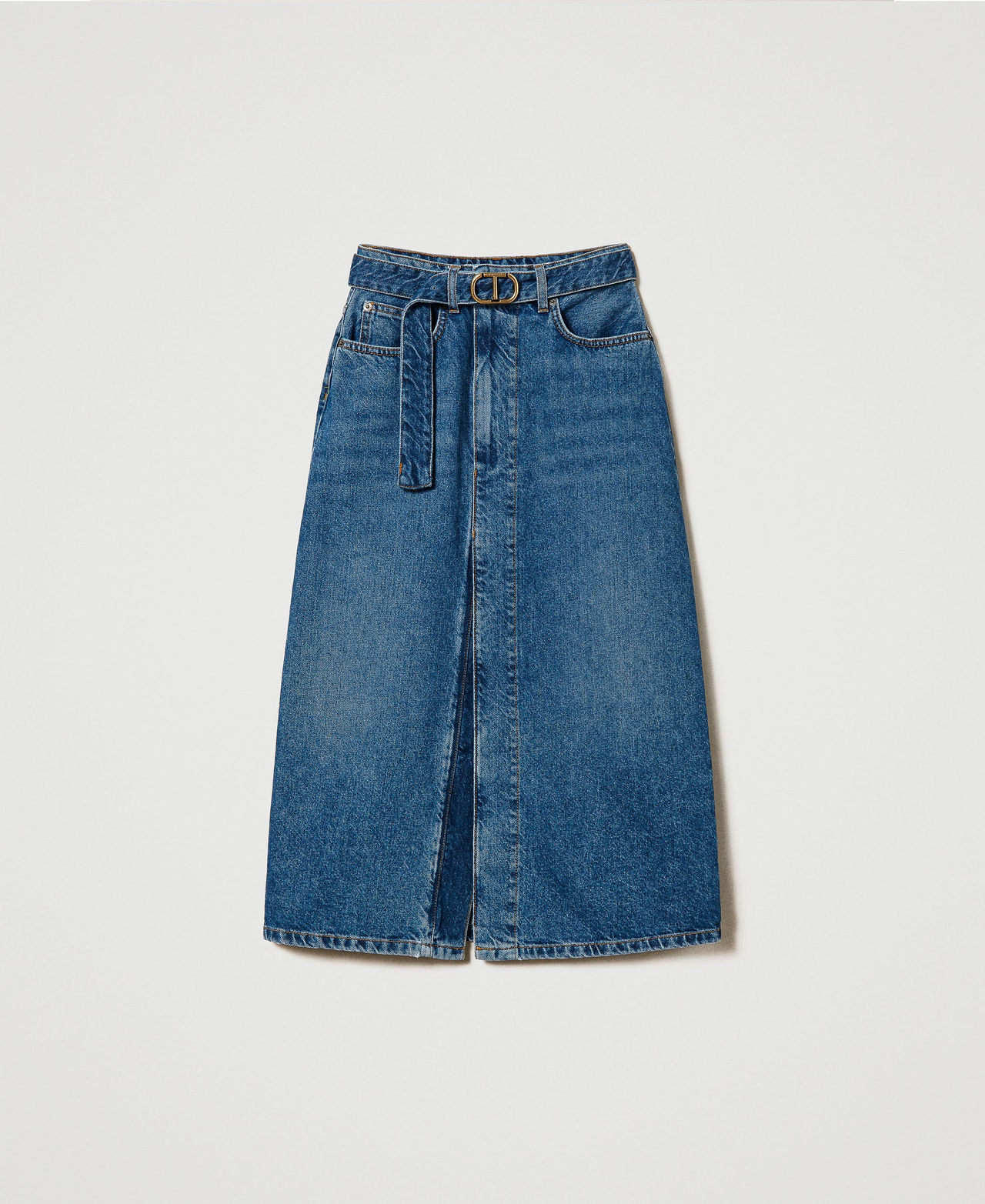 Midi denim skirt