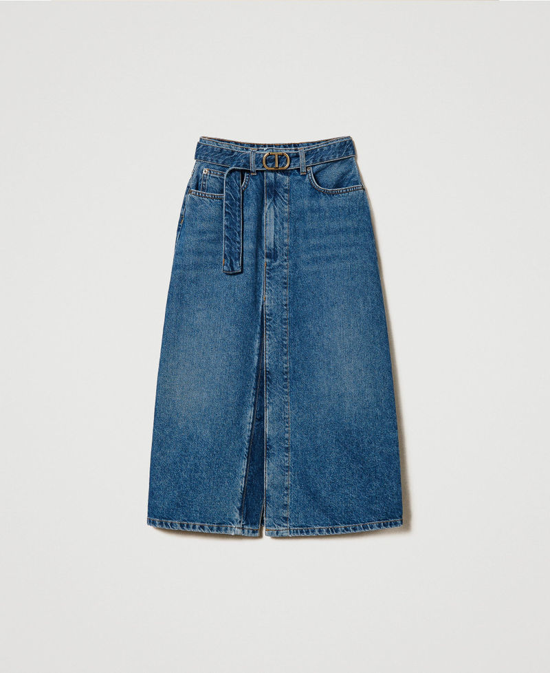 Midi denim skirt