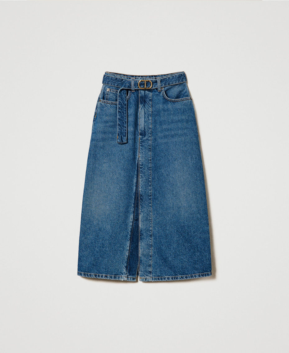 Gonna longuette in jeans Denim Donna 241TP2661_00078_S0