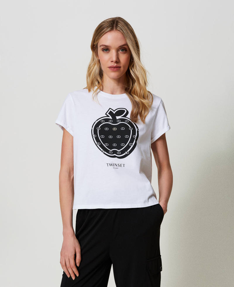 Printed t-shirt with logo White Woman 241TP2700_00001_01