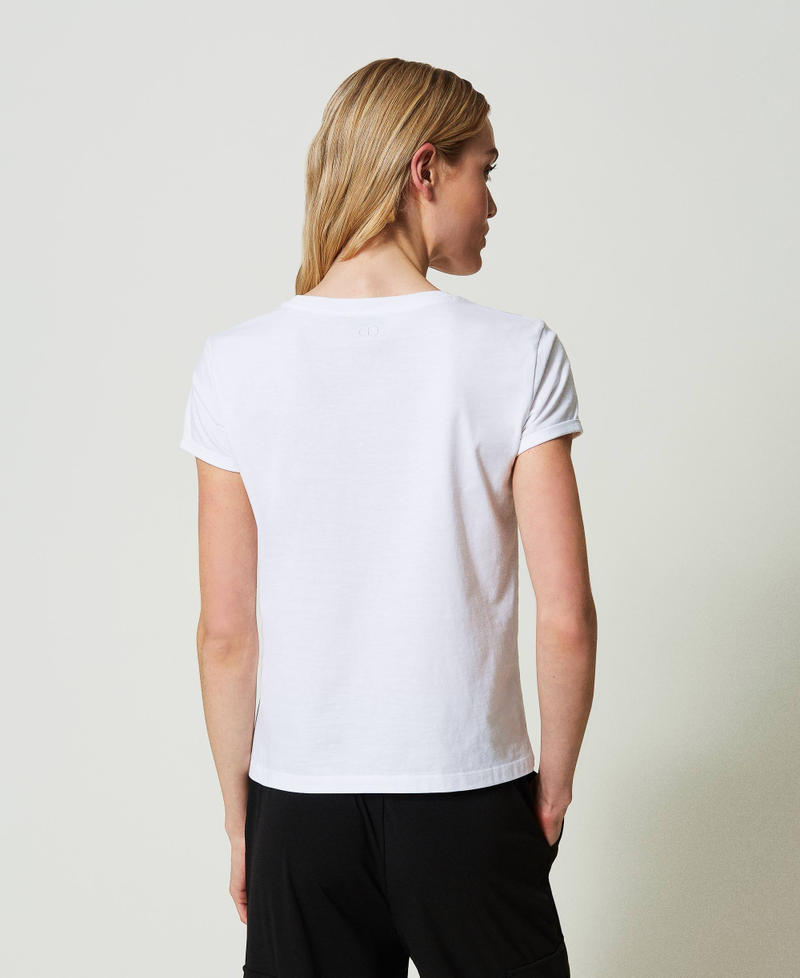 T-shirt con stampa quadrifoglio Bianco Donna 241TP2702-04