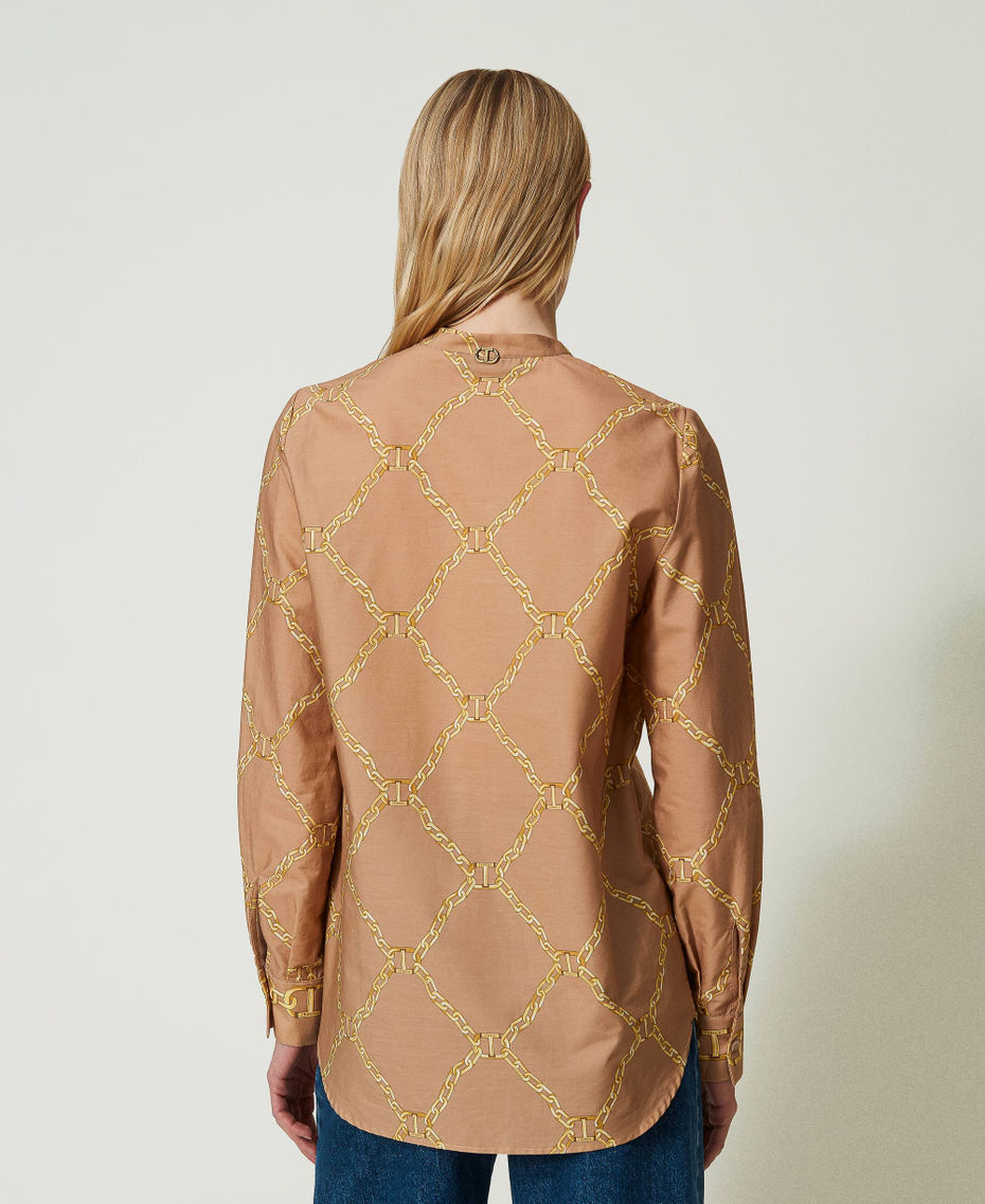 Poplin shirt with chain print
