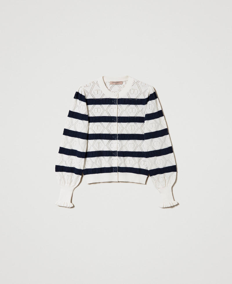 Openwork cardigan with Oval T