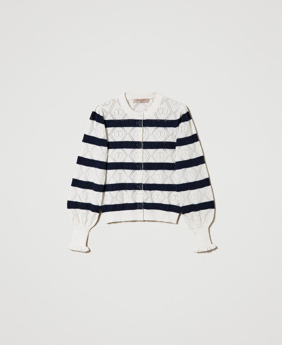 Openwork cardigan with Oval T