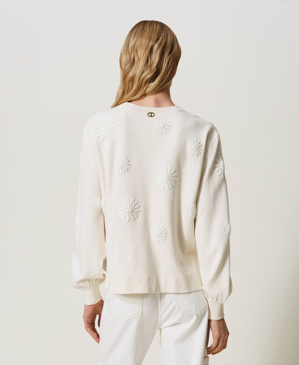 Maxi pull avec broderie florale