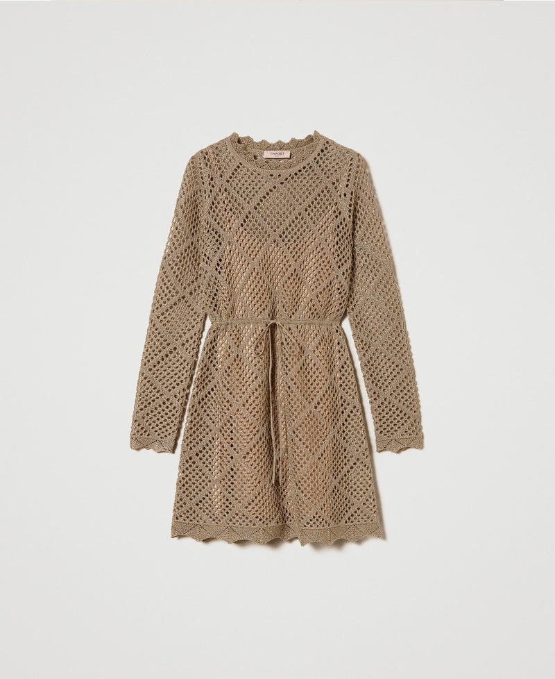 Abito corto in maglia a rete lurex