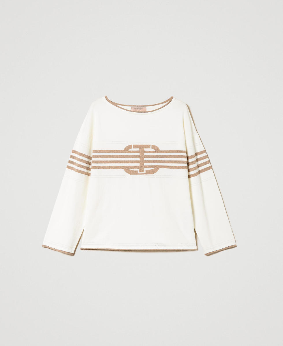 Jumper with inlaid Oval T