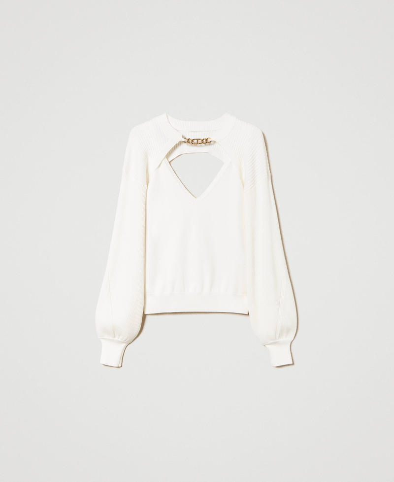 Knit top and shrug with Oval T chain