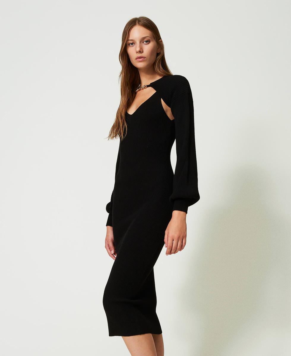 Shrug with black dress top
