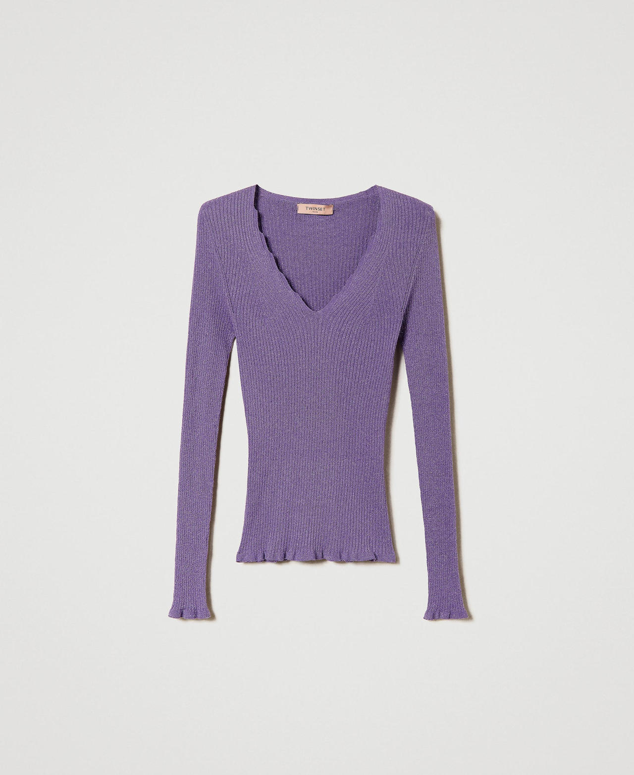 Pull sans coutures côtelé
