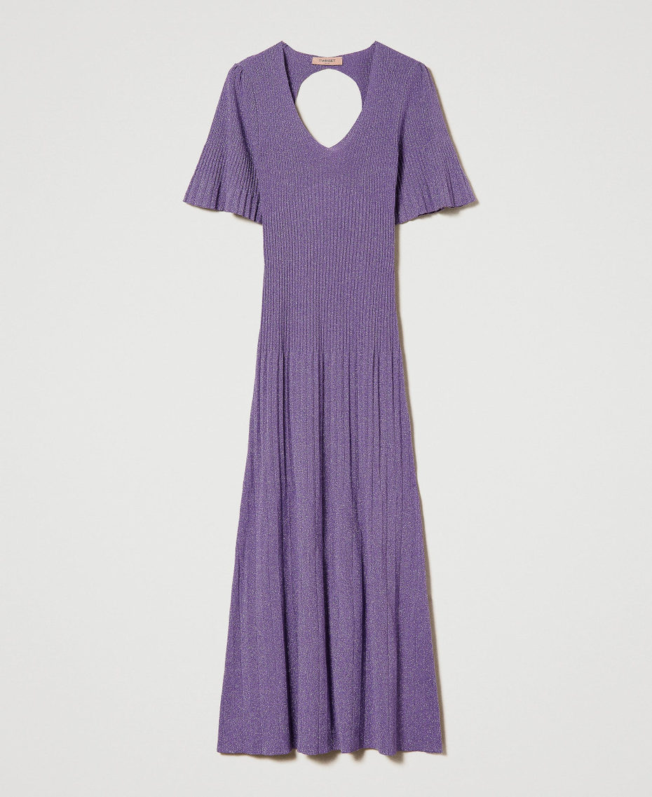 Long knit dress with fadeout ribbing