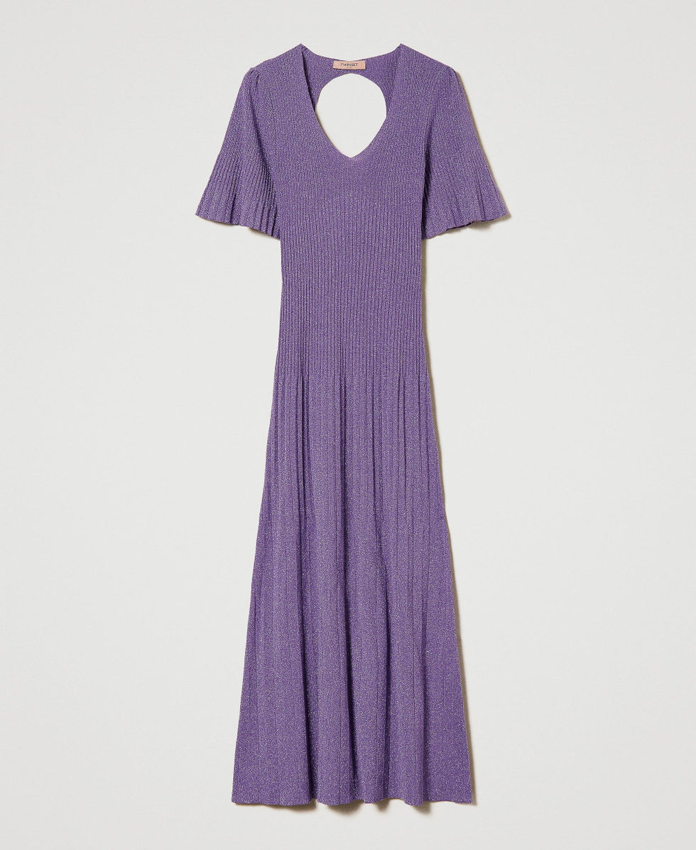 Robe longue en maille c&ocirc;tel&eacute;e d&eacute;grad&eacute;e