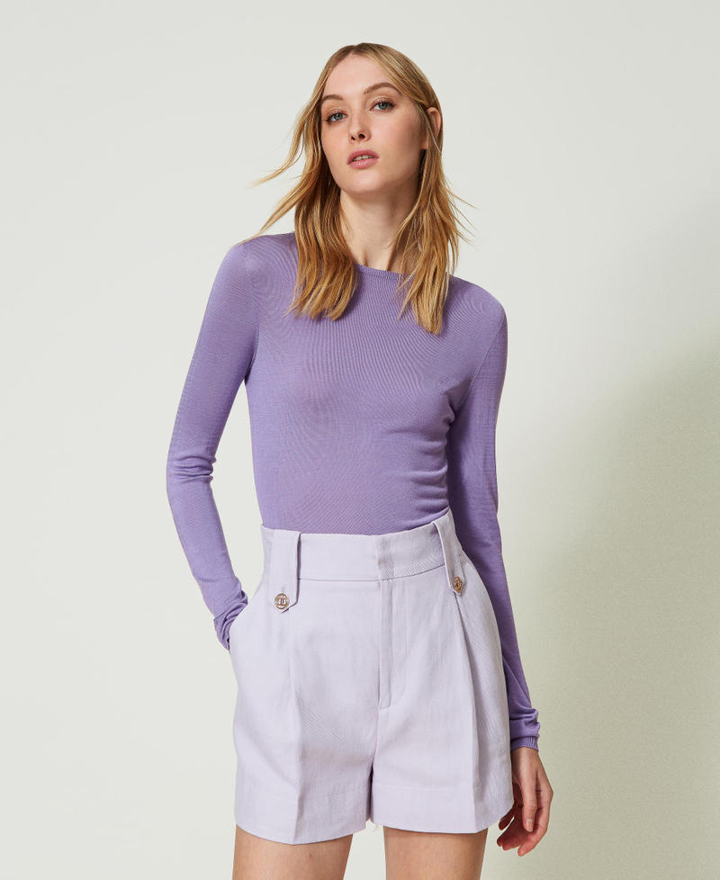 Seamless silk jumper “Hyacinth” Purple Woman 241TP3470-02