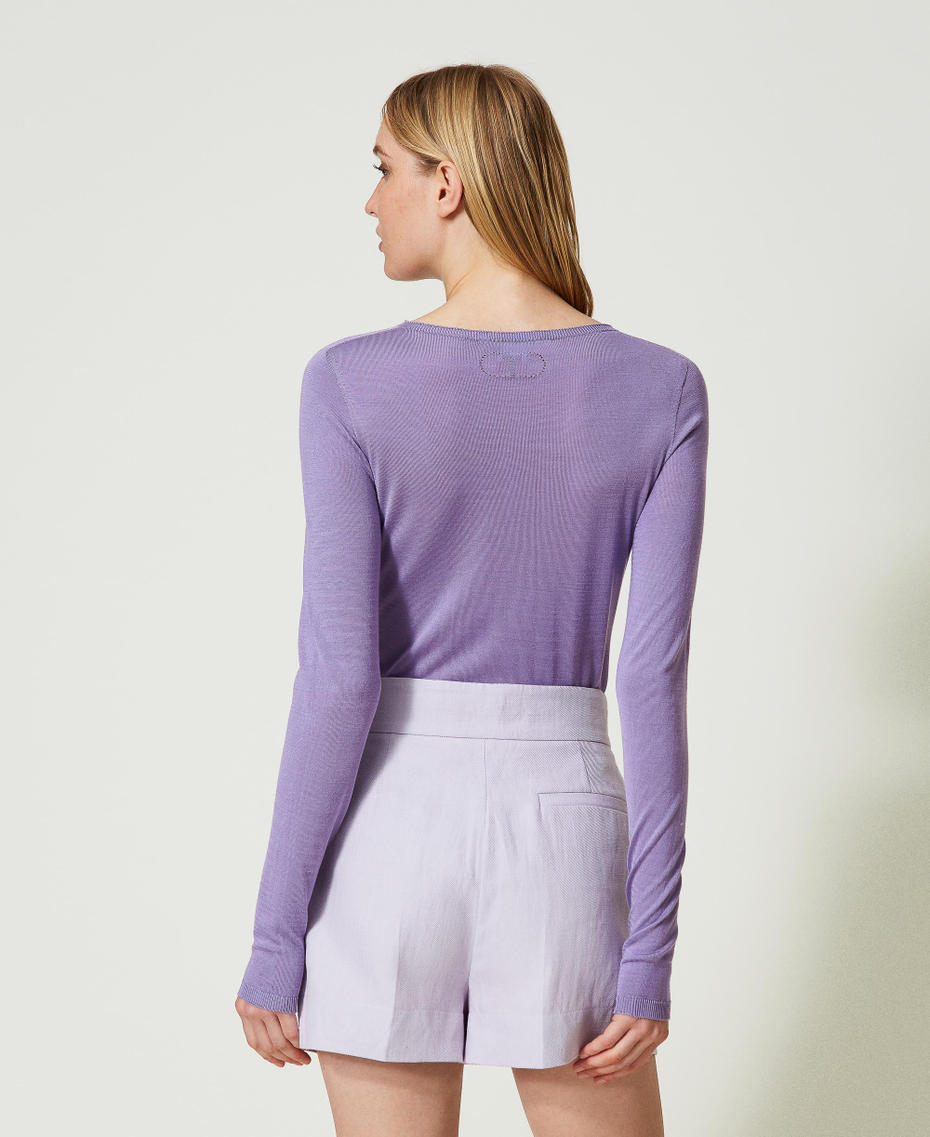 Seamless silk jumper “Hyacinth” Purple Woman 241TP3470-04