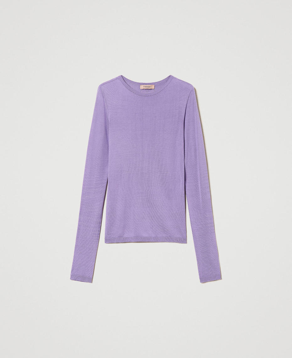 Seamless silk jumper “Hyacinth” Purple Woman 241TP3470-0S