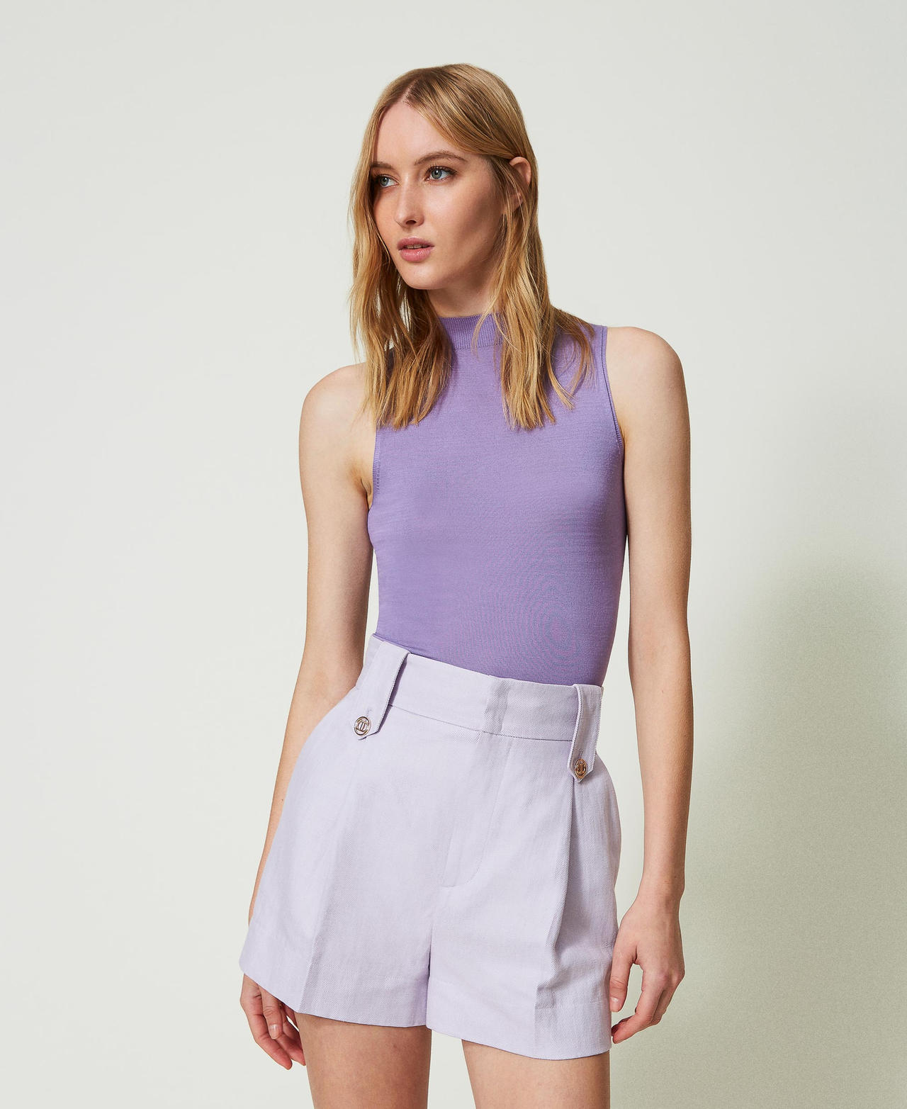 Top en maille sans coutures et soie