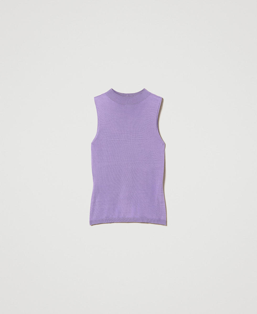 Top en maille sans coutures et soie