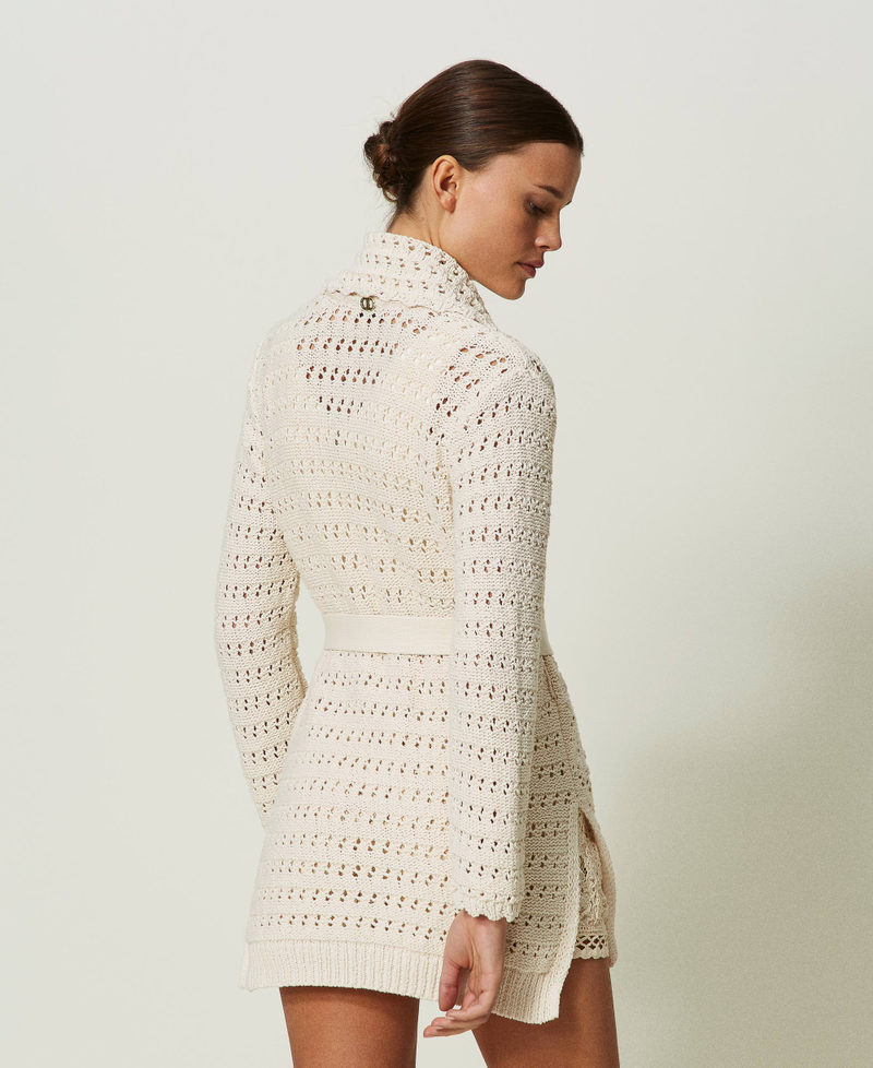 Openwork cardigan with belt