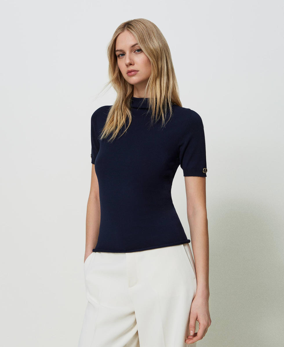 Short sleeve turtleneck womens hot sale