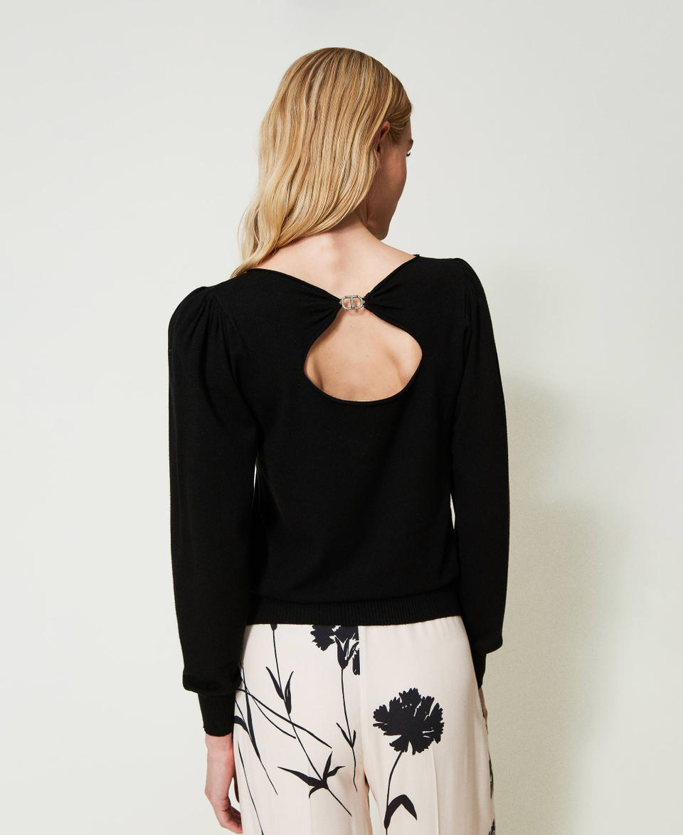 Pull double usage avec ajour Noir Femme 241TP3512_00006_03