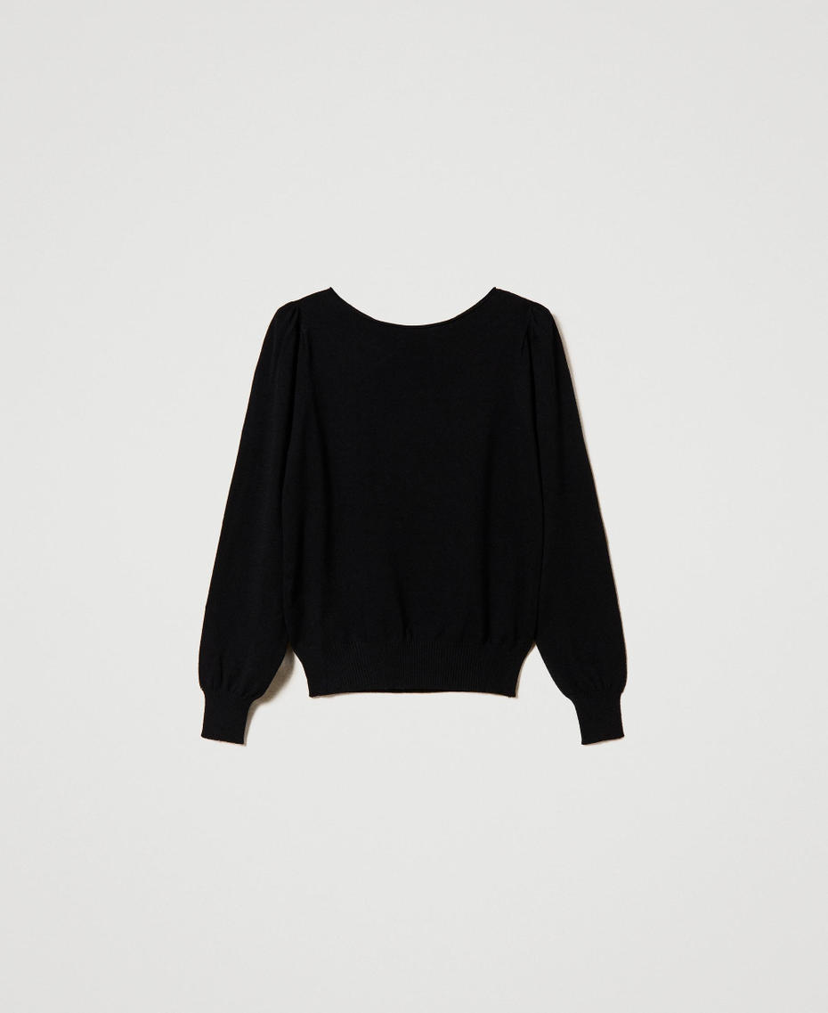 Maglia doppio uso con oblò Nero Donna 241TP3512_00006_S0