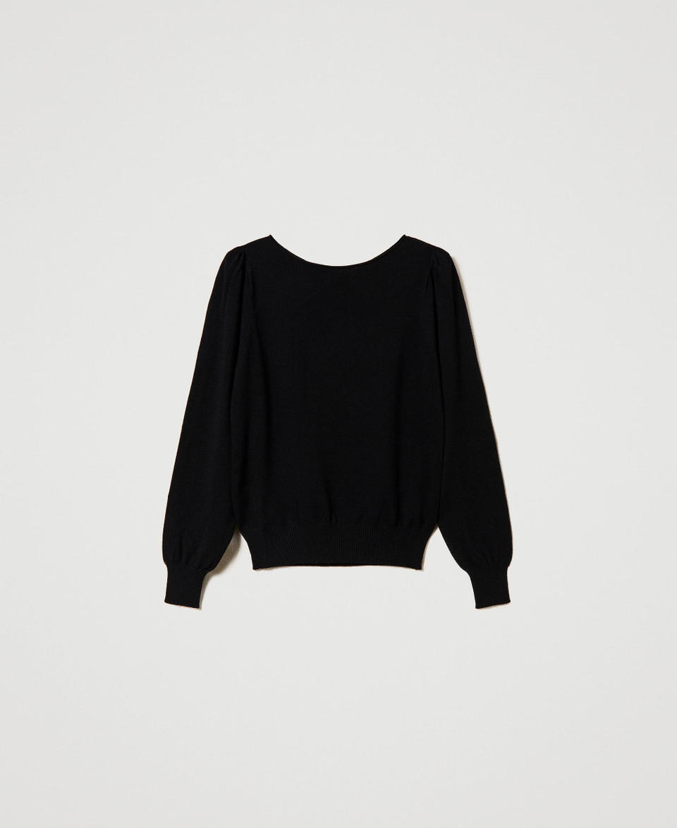Pull double usage avec ajour Noir Femme 241TP3512_00006_0S