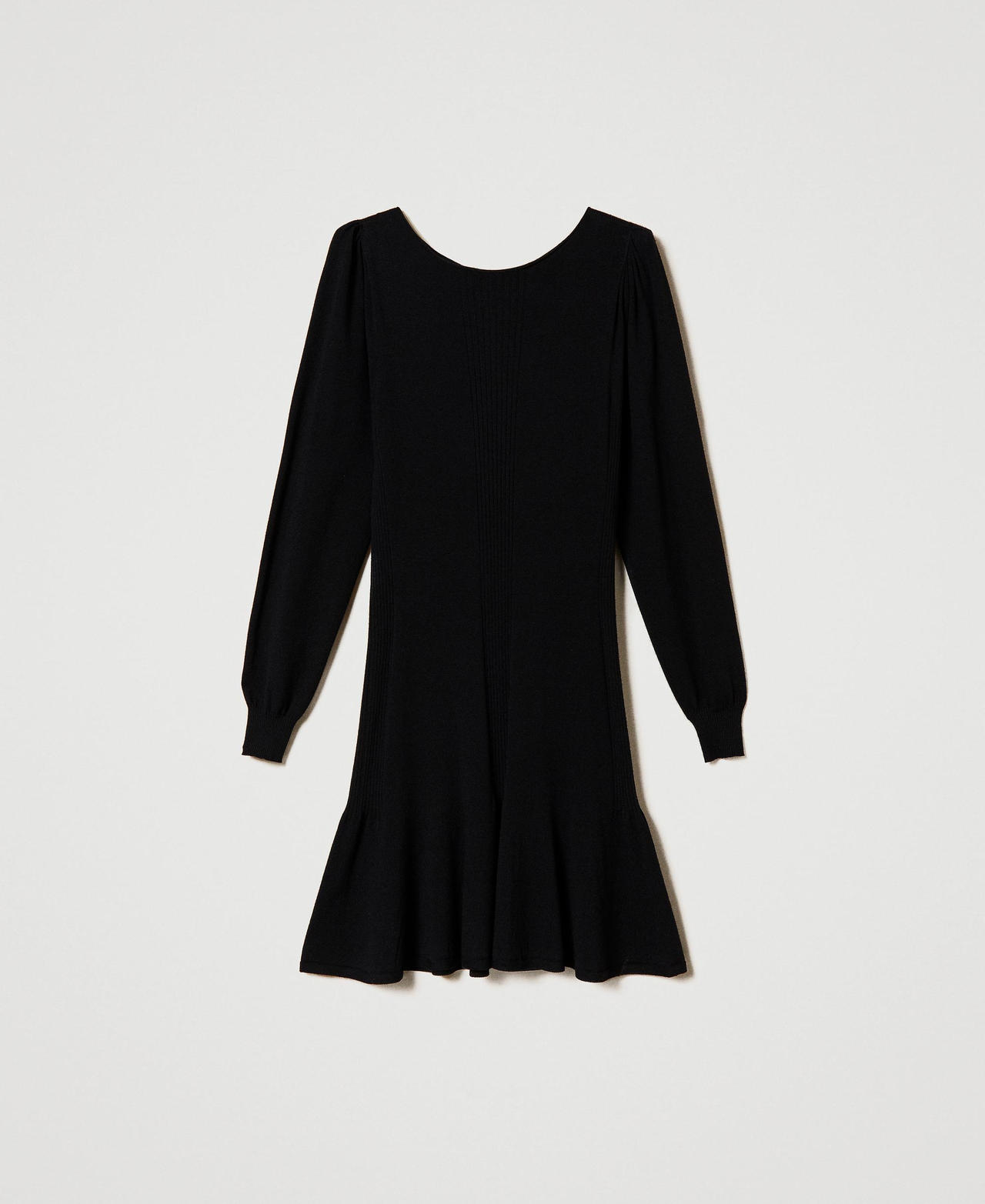 Короткое трикотажное платье двойного назначения Черный женщина 241TP3513-0S