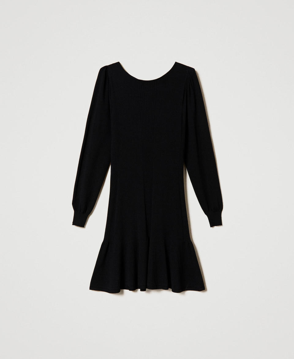 Robe courte double usage en maille Noir Femme 241TP3513_00006_S0