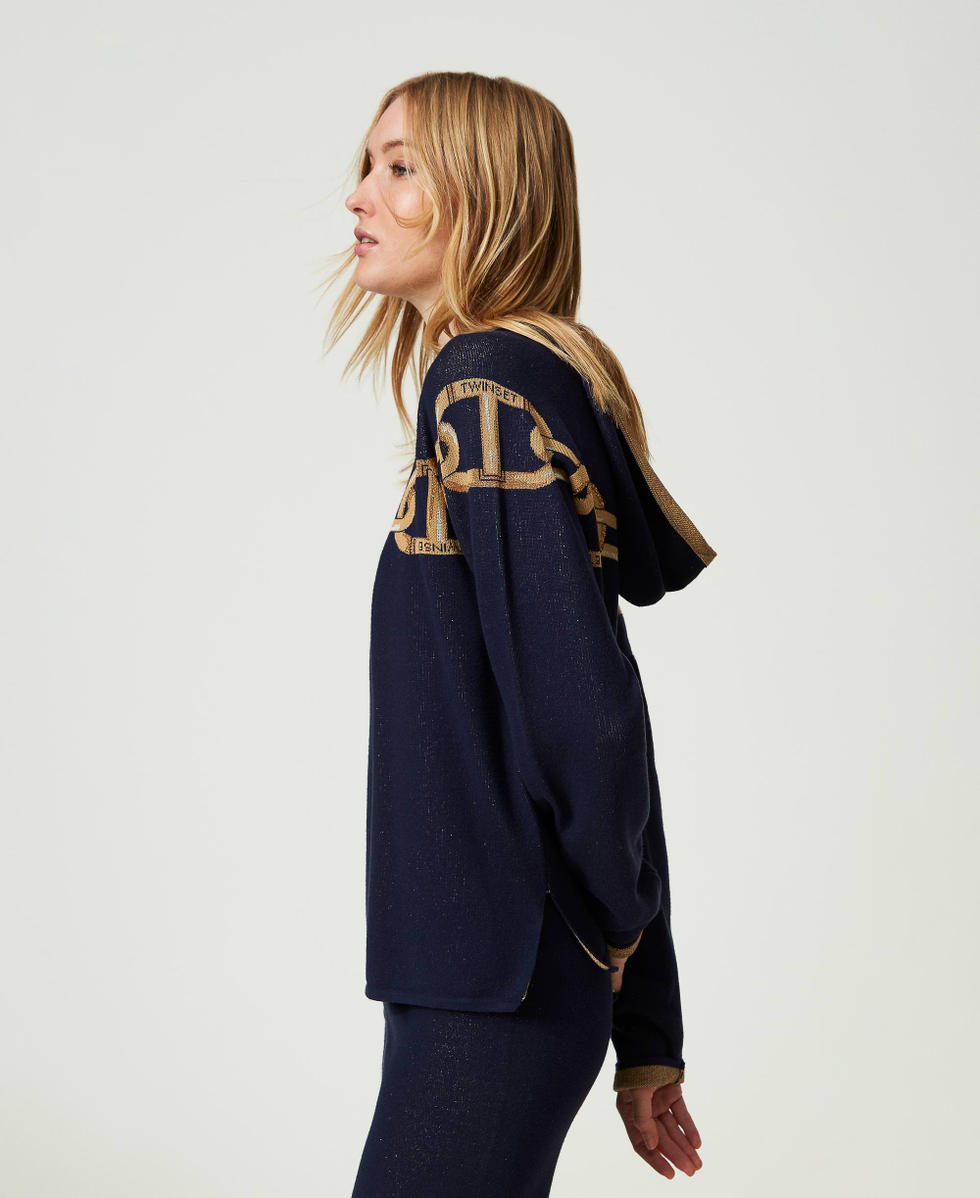 Jacquard maxi jumper with chain