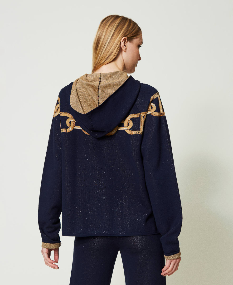 Jacquard maxi jumper with chain