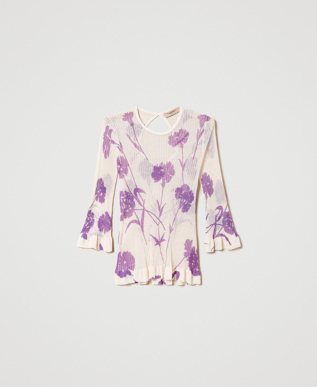 Fitted jumper with floral print