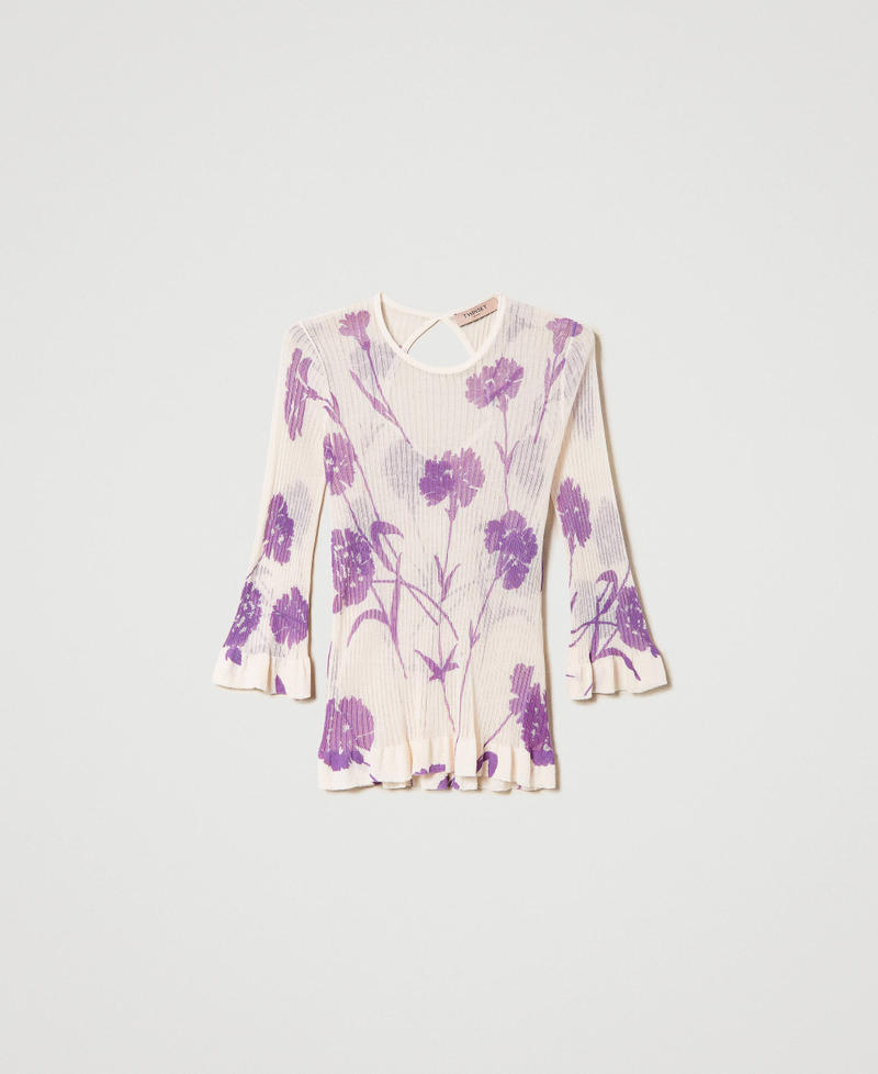 Fitted jumper with floral print