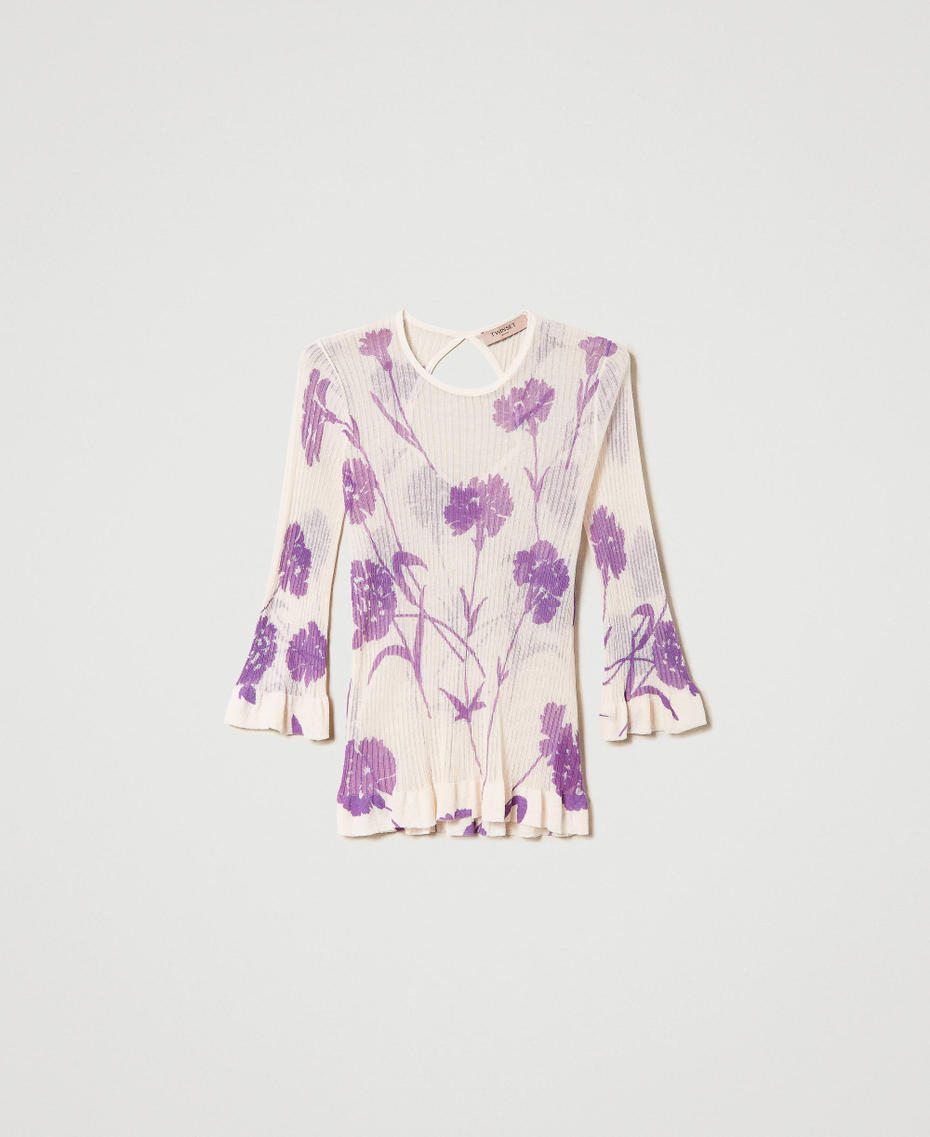 Maglia fitted stampata a fiori