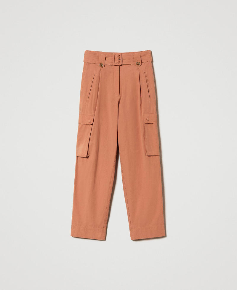 Poplin cargo trousers "Canyon Sunset" Orange Woman 241TT2052-0S