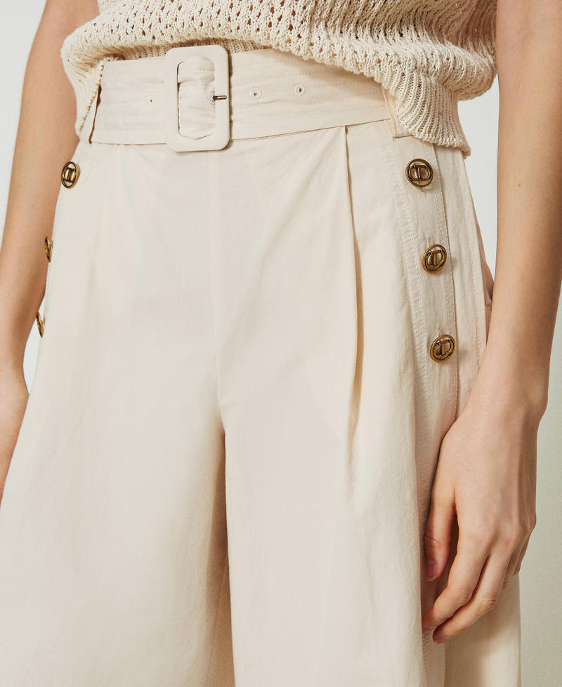 Pantalon cropped en popeline