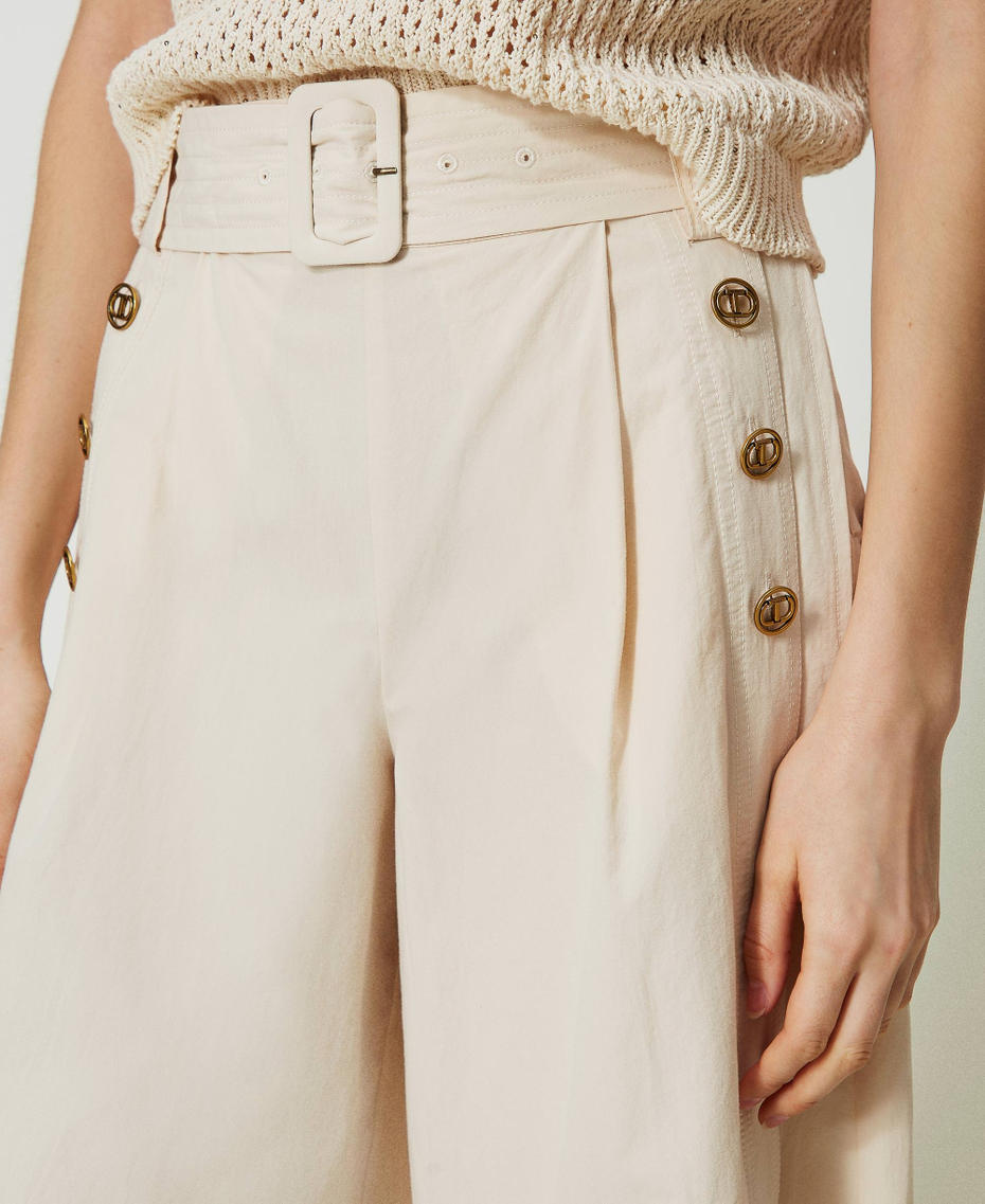 Pantalon cropped en popeline