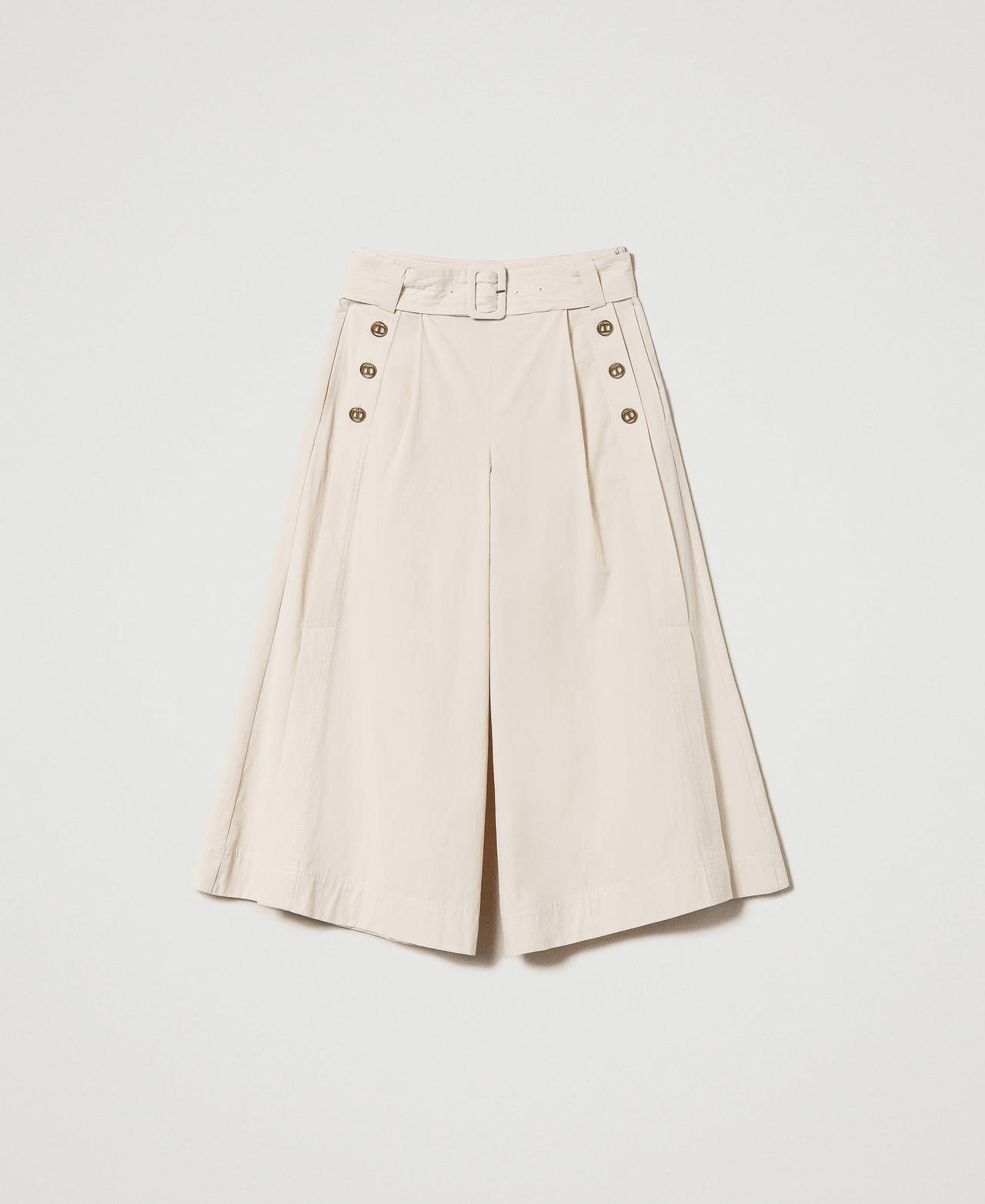 Pantalon cropped en popeline