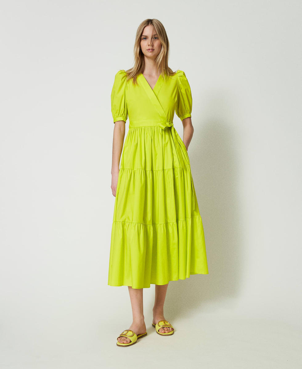 Yellow wrap around dress hotsell