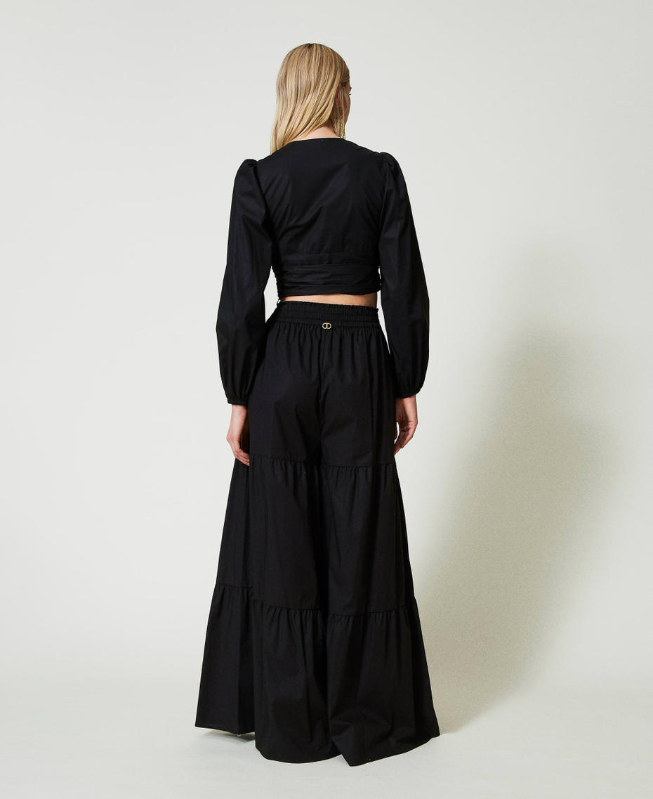 Pantalon ample en popeline