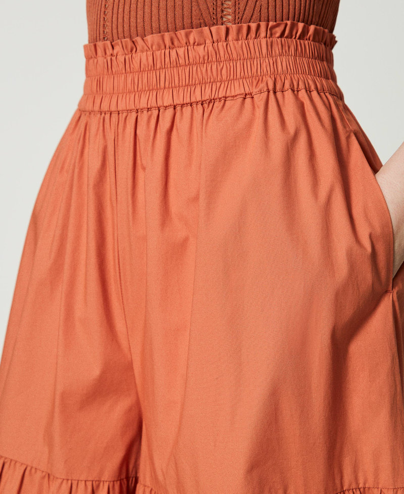 Wide leg poplin trousers "Canyon Sunset" Orange Woman 241TT2067_11536_04
