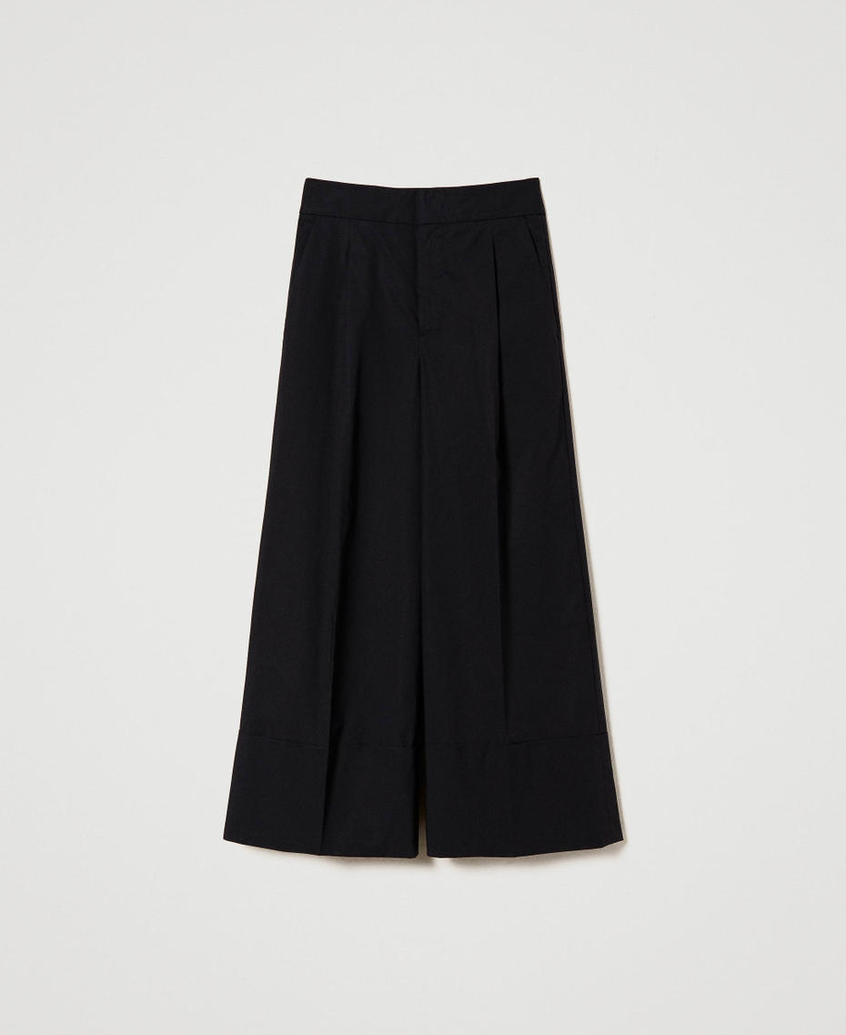 Straight fit poplin trousers Black Woman 241TT2073-0S