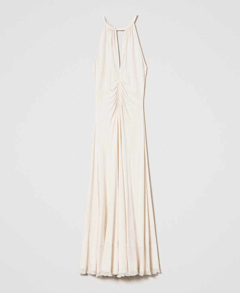 Long fitted dress with gathering