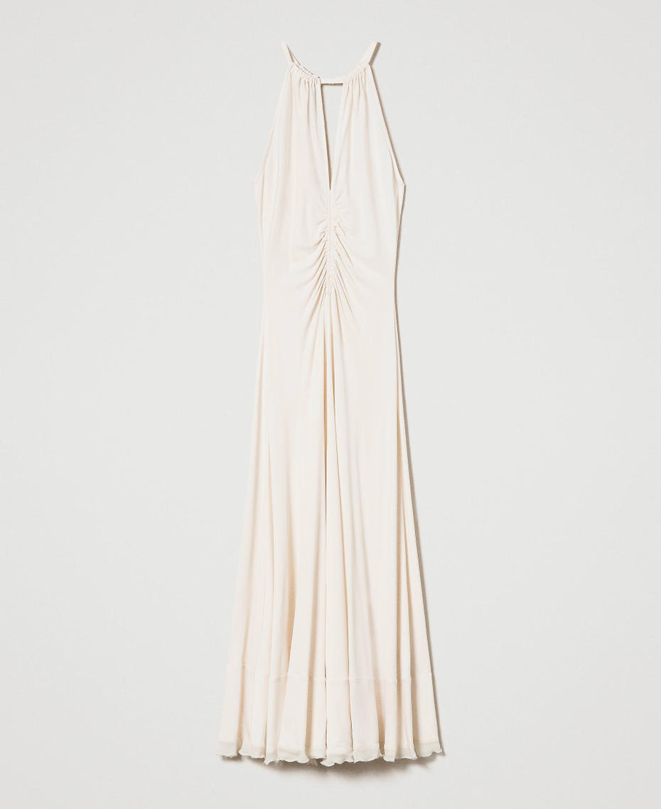 Long fitted dress with gathering