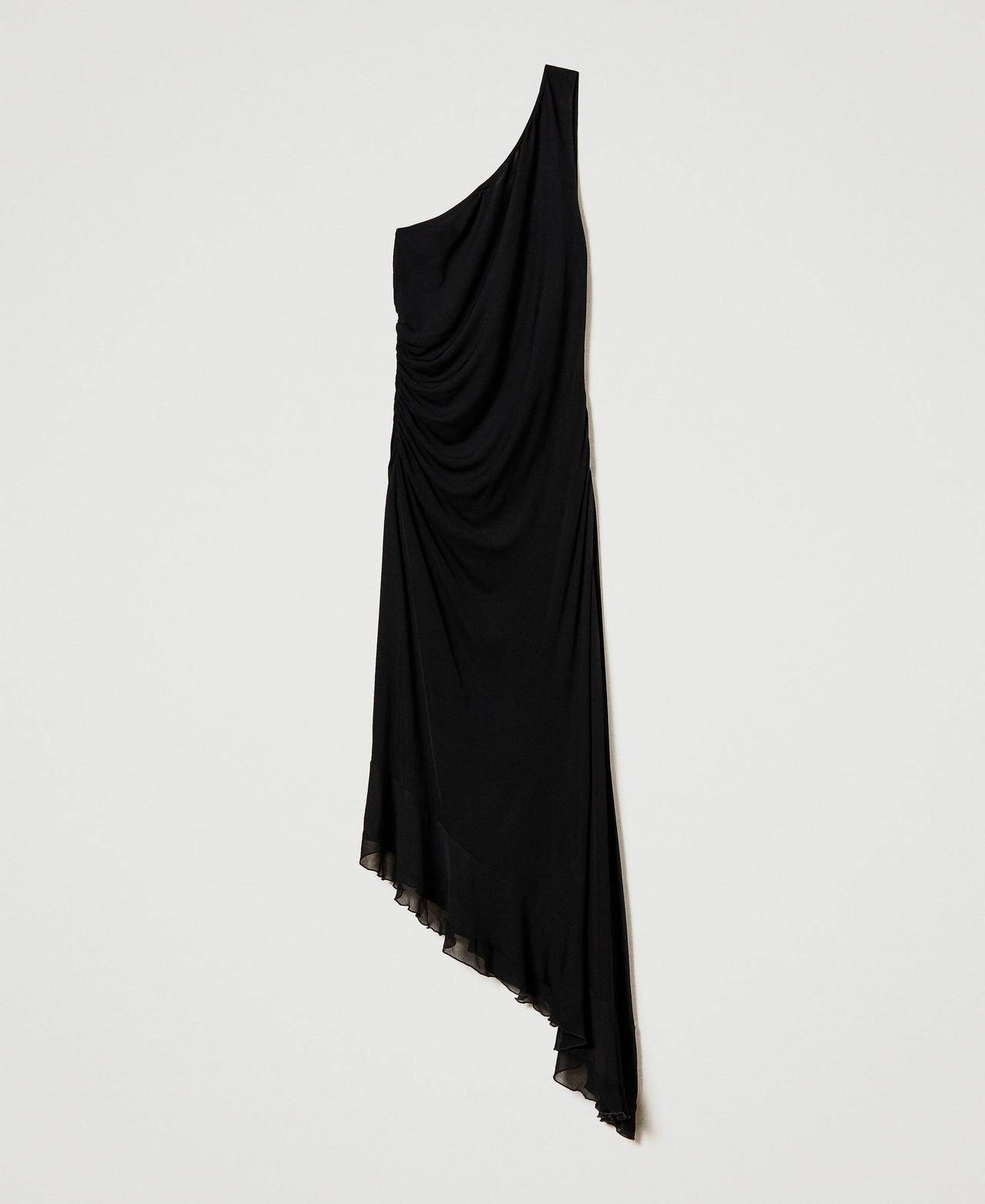 Midi one-shoulder dress with draping