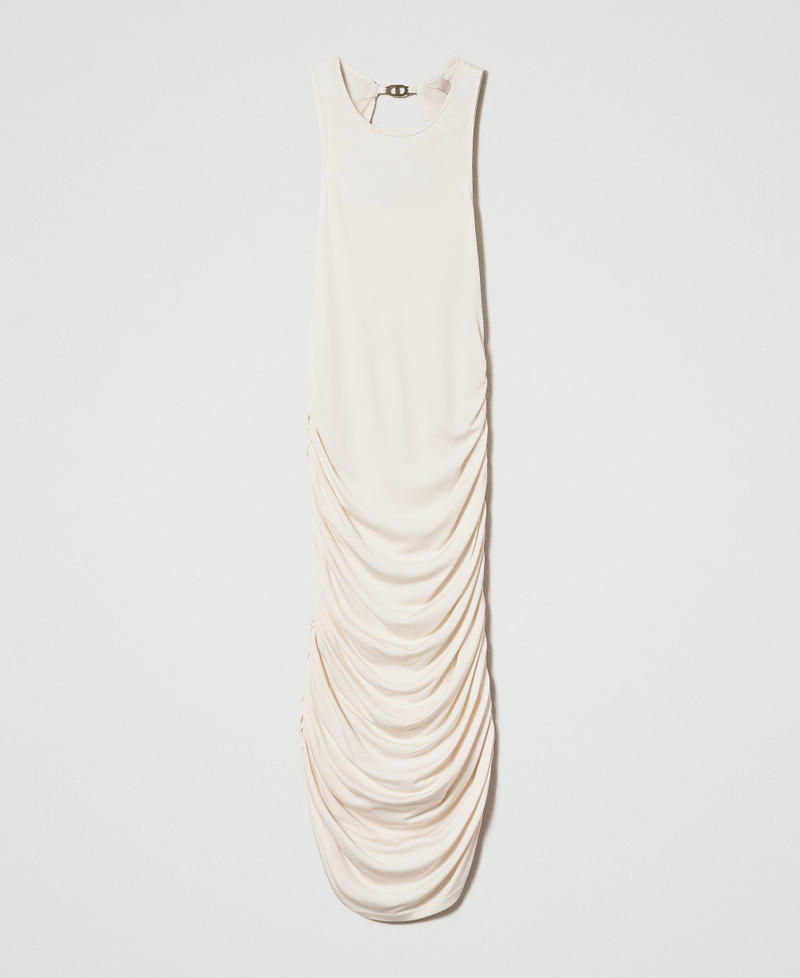 Midi dress with draping
