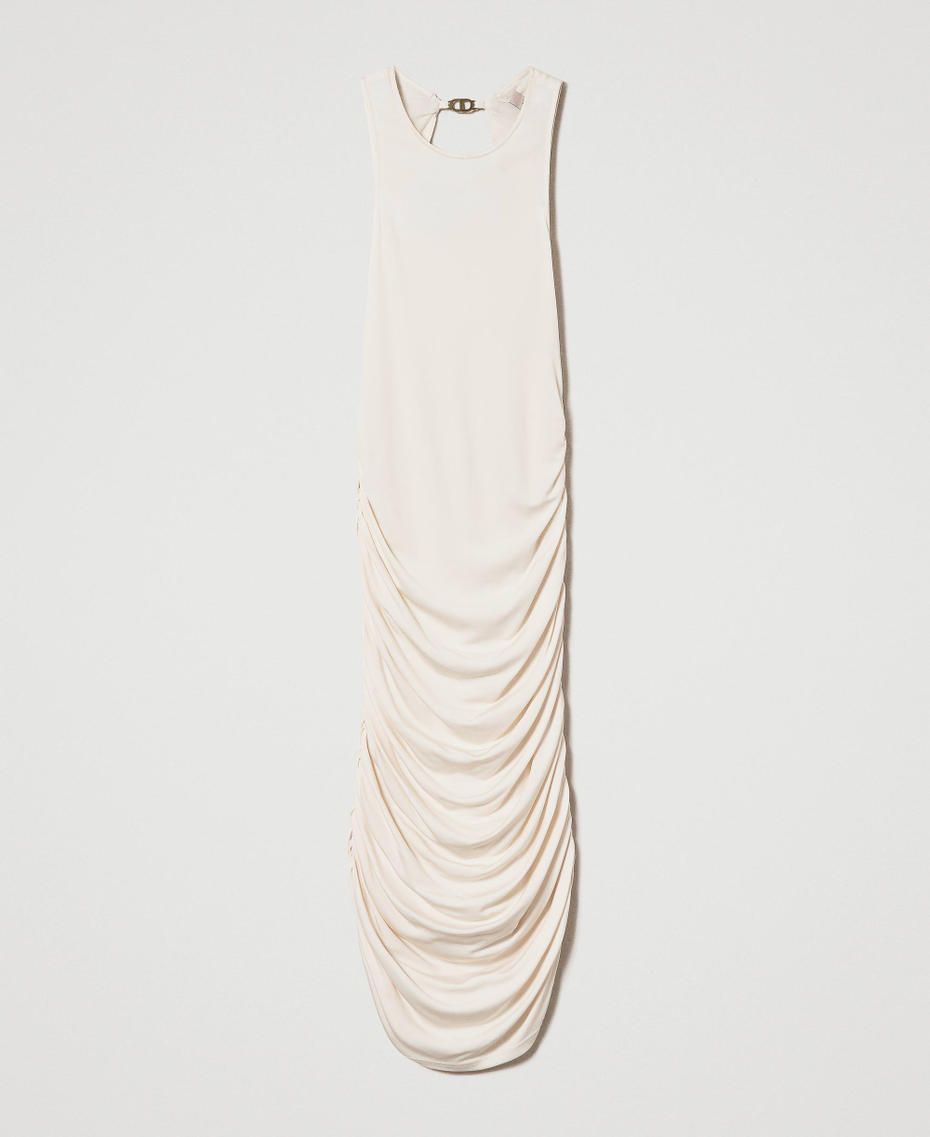 Midi dress with draping