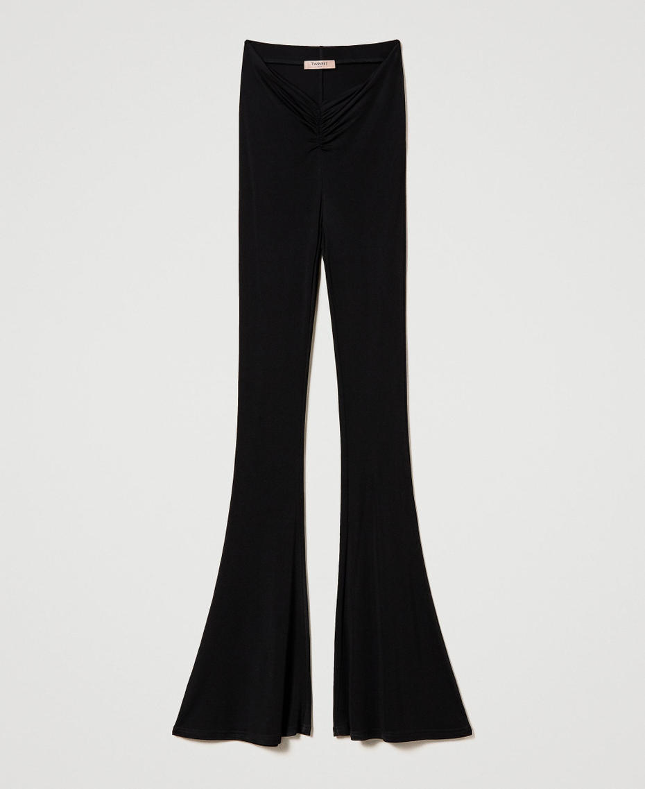 Flare-Hose mit Raffmotiv